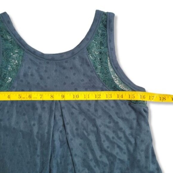 Free People Slinky Swing Dress Small Make it Count Trapeze Jade Green Sheer Lace - Picture 5 of 13